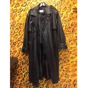 Vintage Gothic Leather Trench Coat